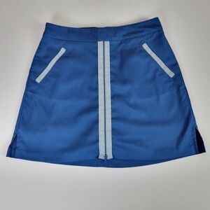 Lady Hagen Navy Estate Bon Voyage Nautical Zipper Golf Skort/Skirt Sz 4